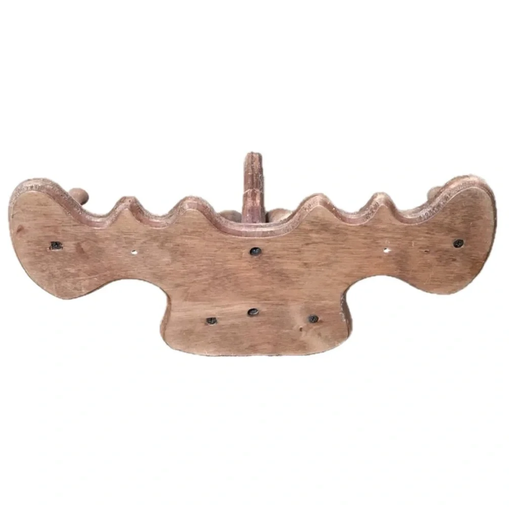 Moose Head Wood Coat Rack Kitsch Funny Kids Room Farmhouse Farm Cottage Core